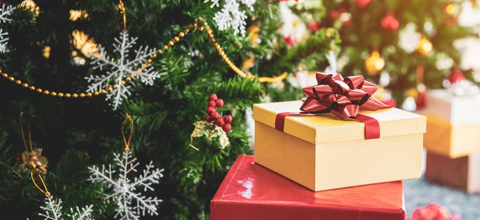 Decoração de Natal: Árvore de Natal e presente