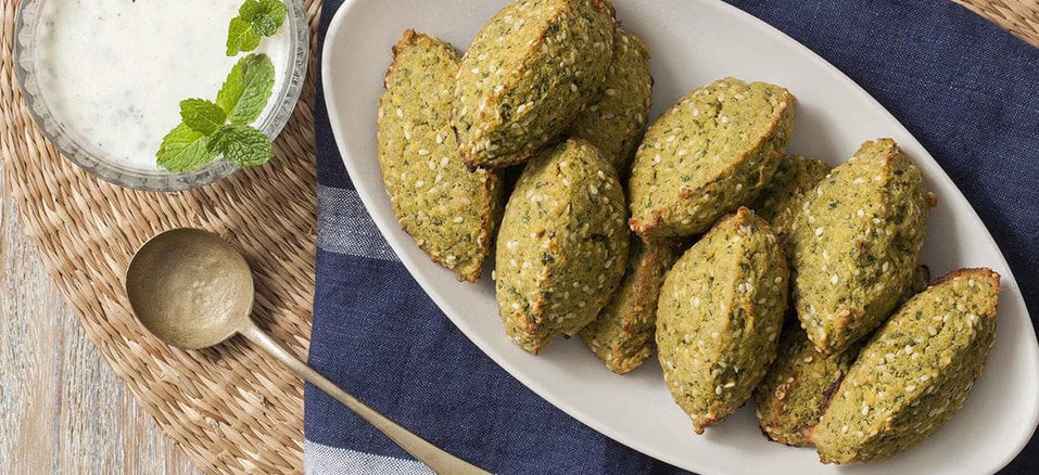 Falafel Assado com Molho
Iogurte e Hortelã Falafel Assado com Molho
Iogurte e Hortelã