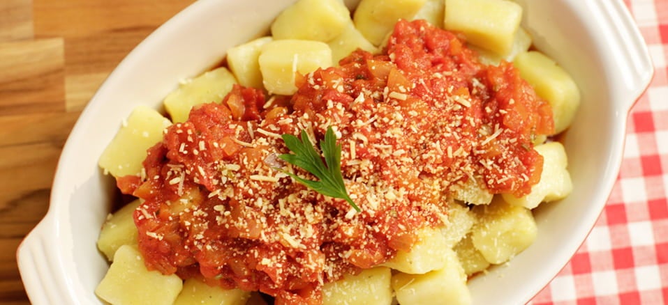 Comida italiana: Nhoque ao Molho de Tomate
