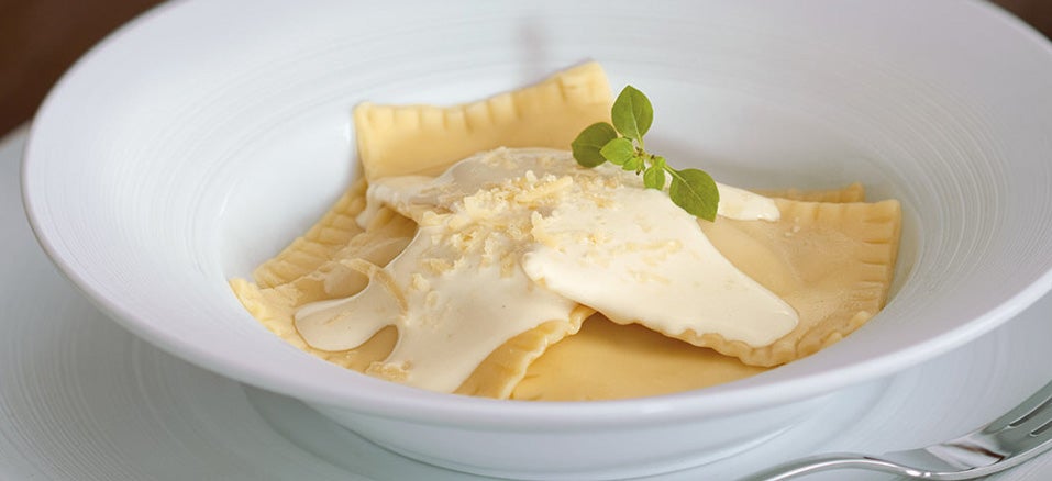 Comida italiana: Ravioli de Abobora com Gorgonzola