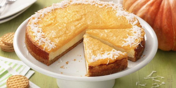 Sobremesa para o Dia das Mães: Cheesecake creme com calda de doce de abóbora