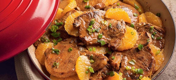 Bisteca com Molho de Laranja Frutas de Julho, Verduras de Julho: Bisteca com Molho de Laranja