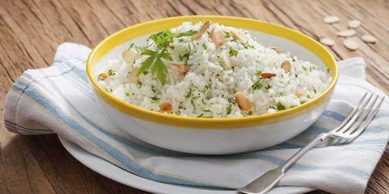 Receitas de arroz: Arroz com amêndoas e Nozes, arroz com champanhe e amêndoas