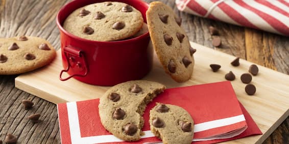 Receitas de cookie:  cookies de gotas de chocolate ao leite nestle