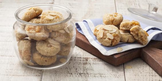 Receitas de cookie: cookies de amêndoa e damasco sem glúten