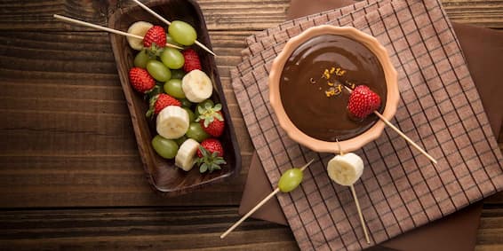Receitas de fondue: fondue gelado chandelle de chocolate ao leite