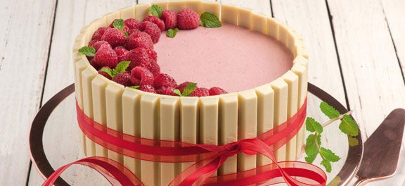 Mousse de Framboesa com KitKat Branco Mousse de Framboesa com KitKat Branco