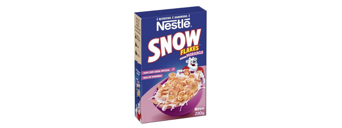 Cereal Matinal Snow Flakes Sabor Morango