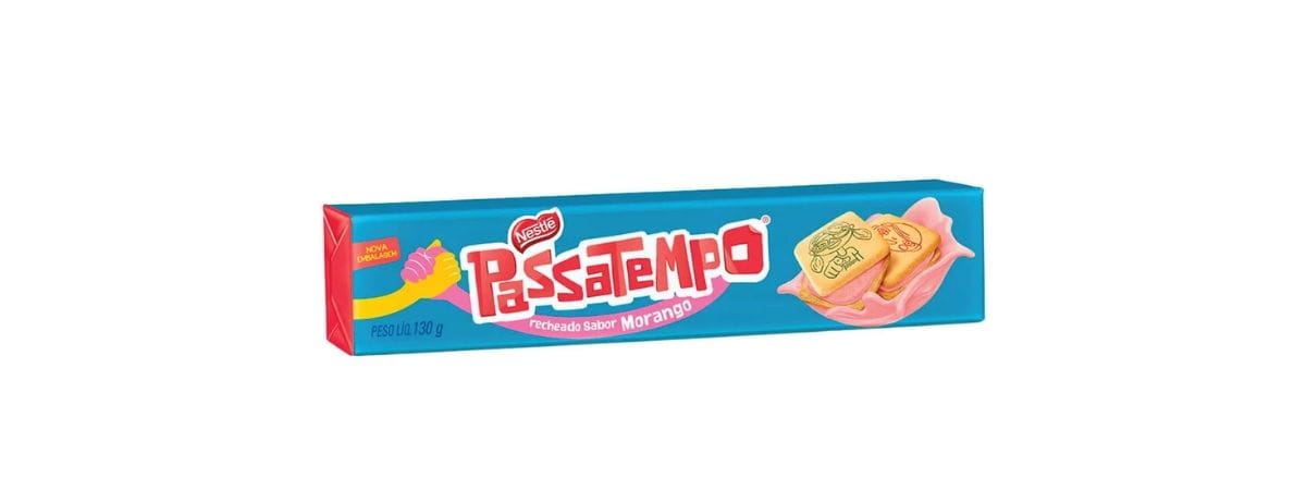 Biscoito Passatempo Recheado Morango