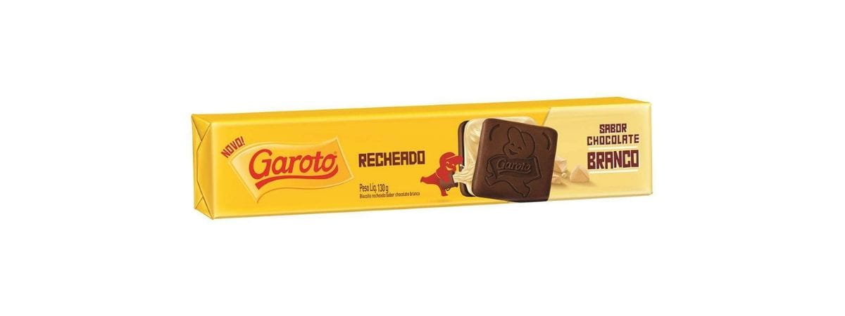 Biscoito Recheado Chocolate Branco Garoto
