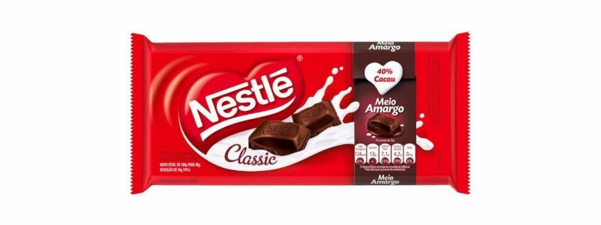 Chocolate Nestlé Classic Meio Amargo 90g