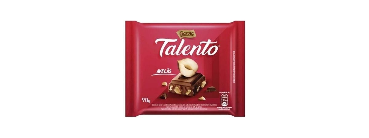 Chocolate Talento ao leite com avelãs 90g