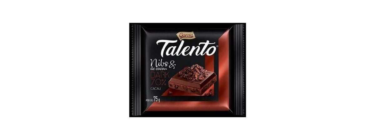 Chocolate Garoto Talento Dark Nibs de Cacau 75g