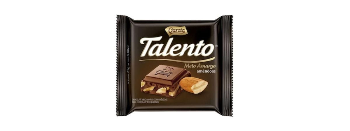 Chocolate Talento Meio Amargo Amendôas 25g