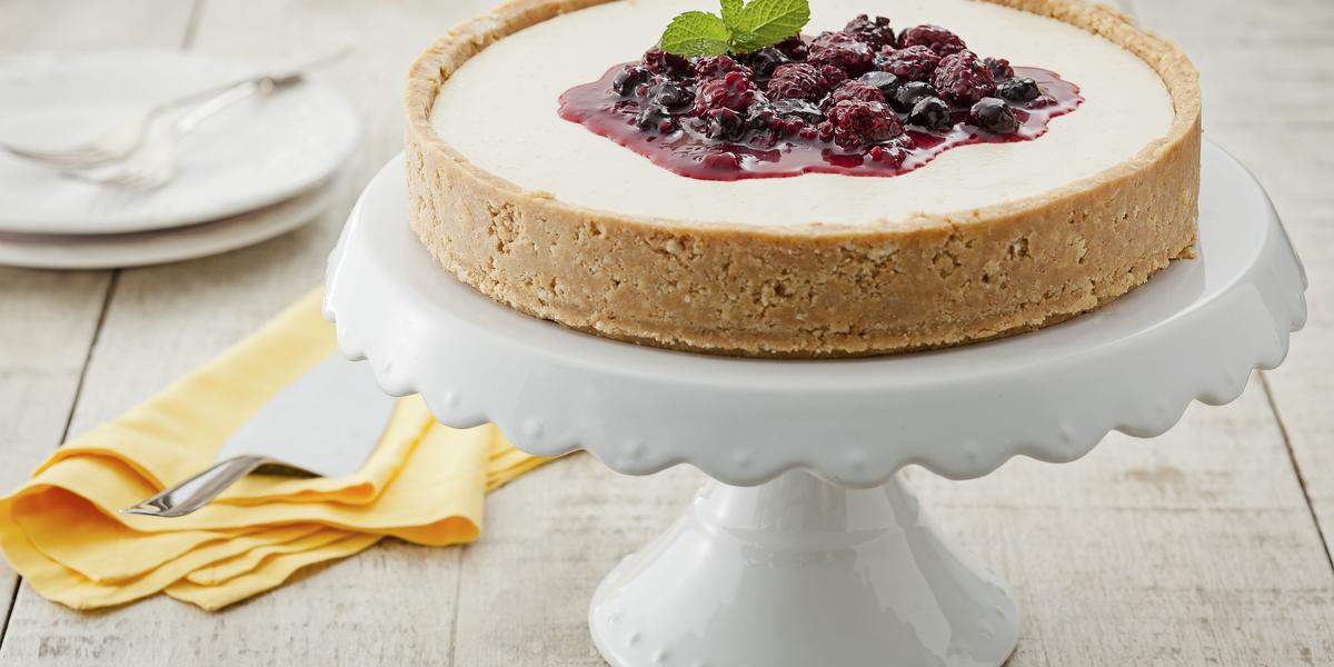 Torta de Natal: Torta Galak com Calda de Frutas Vermelhas