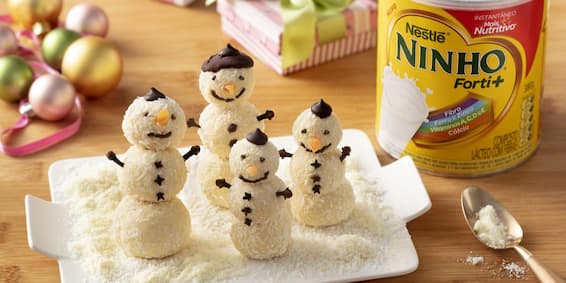 Receitas com leite em pó: Bonecos de neve de ninho