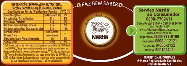 Informações Nutricionais Chokito