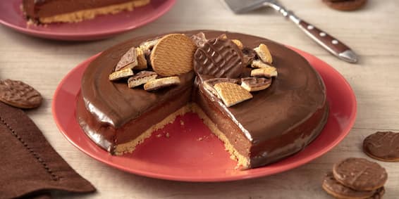 Receitas com Ganache: Cheesecake de Chocolate com Biscoito Calipso