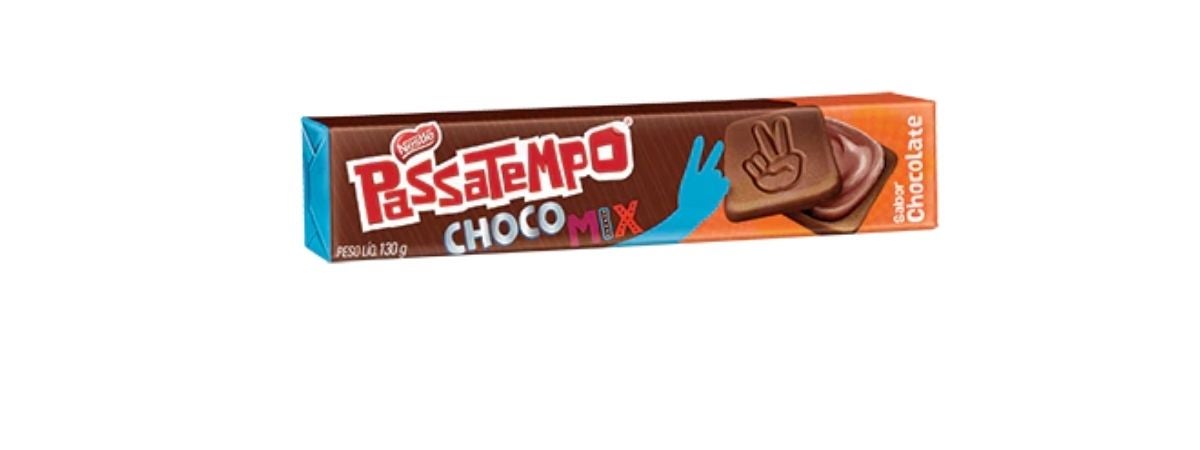 Passatempo Choco Mix Recheado sabor Chocolate
