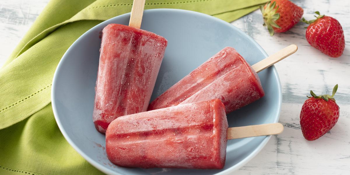 Receitas de picolé: Picolé de Morango e Fibras