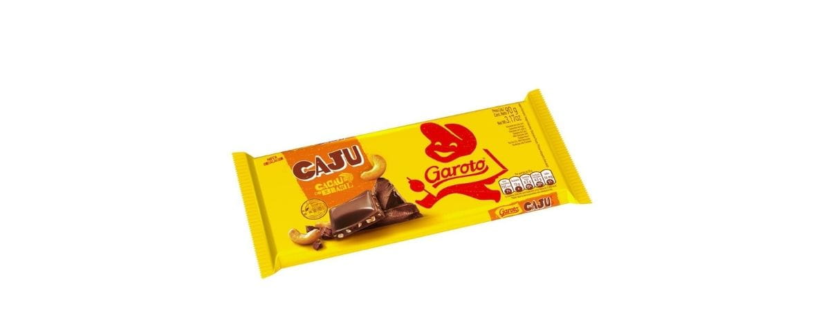 Tablete Garoto Chocolate com Castanha de Caju