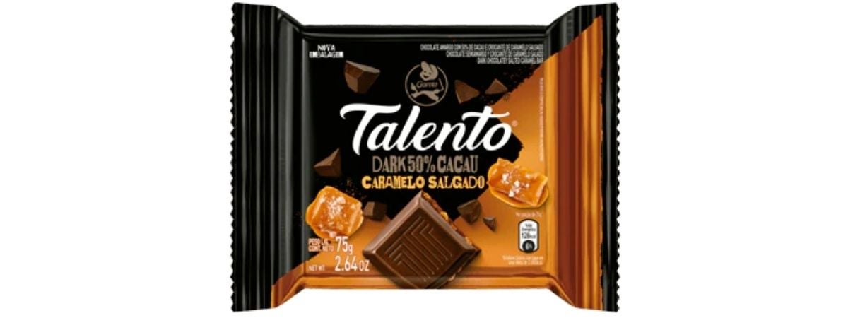 Chocolate Garoto Talento Dark Caramelo Salgado 75g | Nestlé