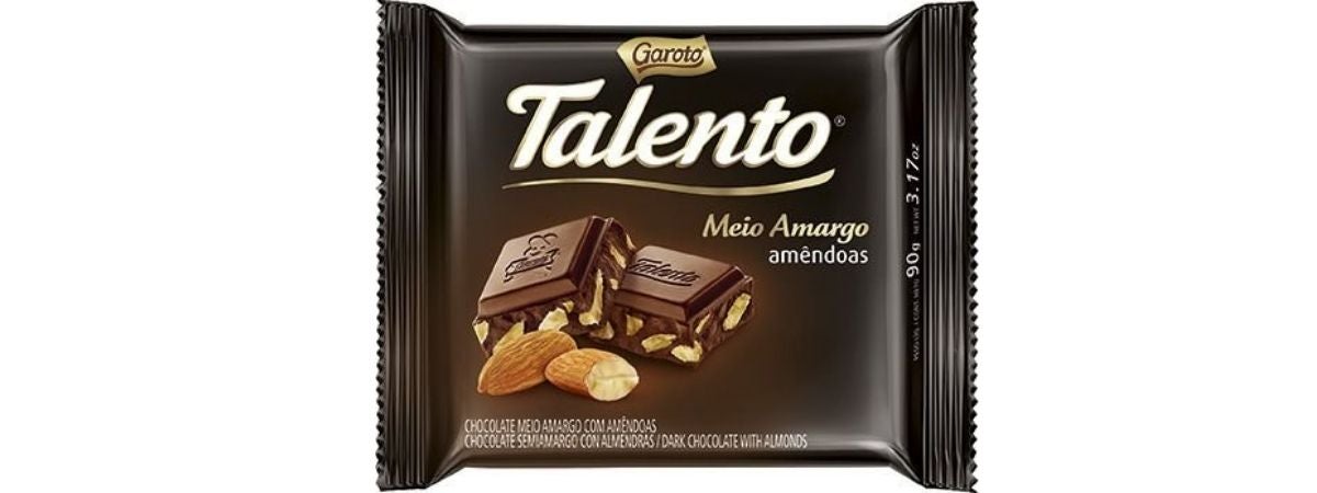 Chocolate Talento Meio Amargo Amendôas 90g