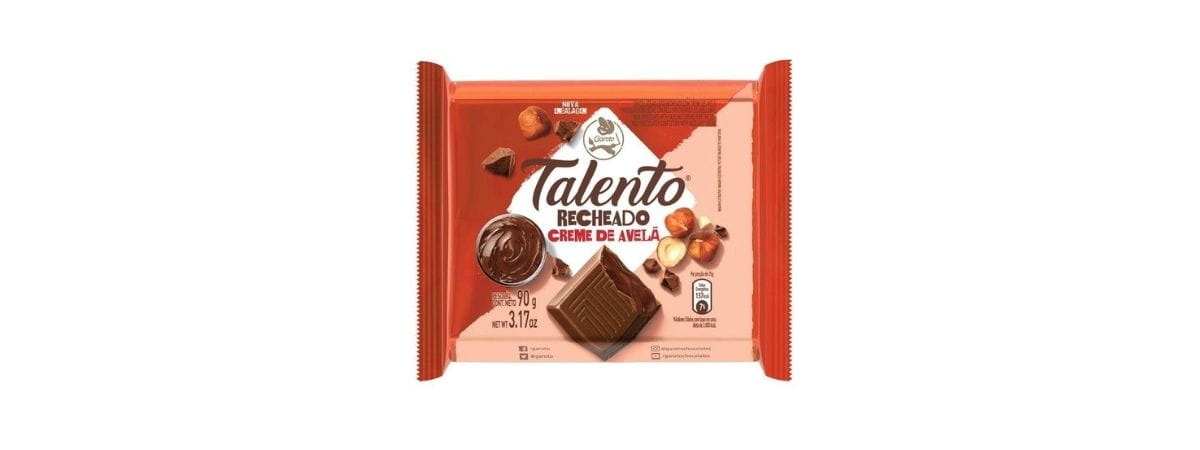 Chocolate Garoto Talento Creme de Avelã 90g 