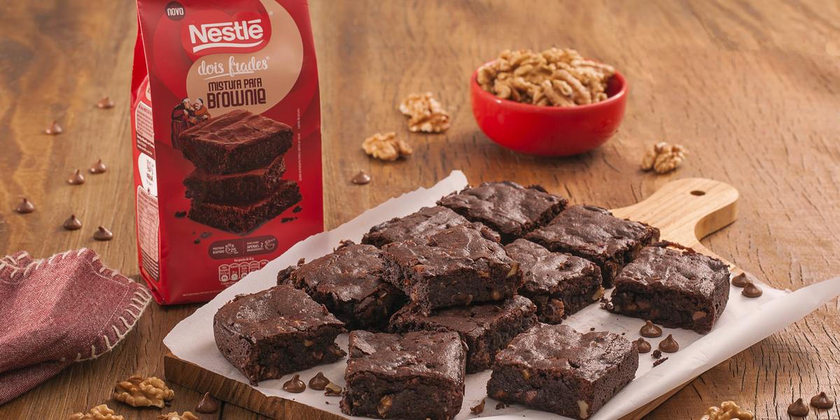 Receitas de brownie: Brownie Dois Frades Nozes