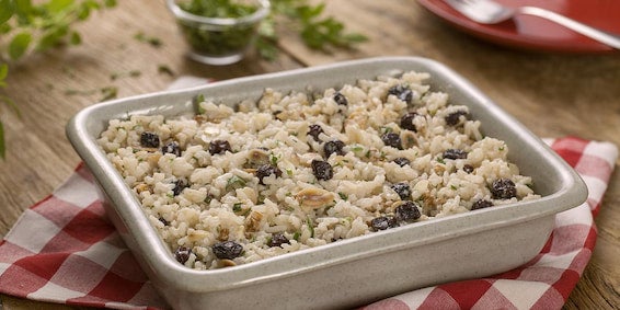 Arroz Cremoso com Amêndoas, Nozes e Passas