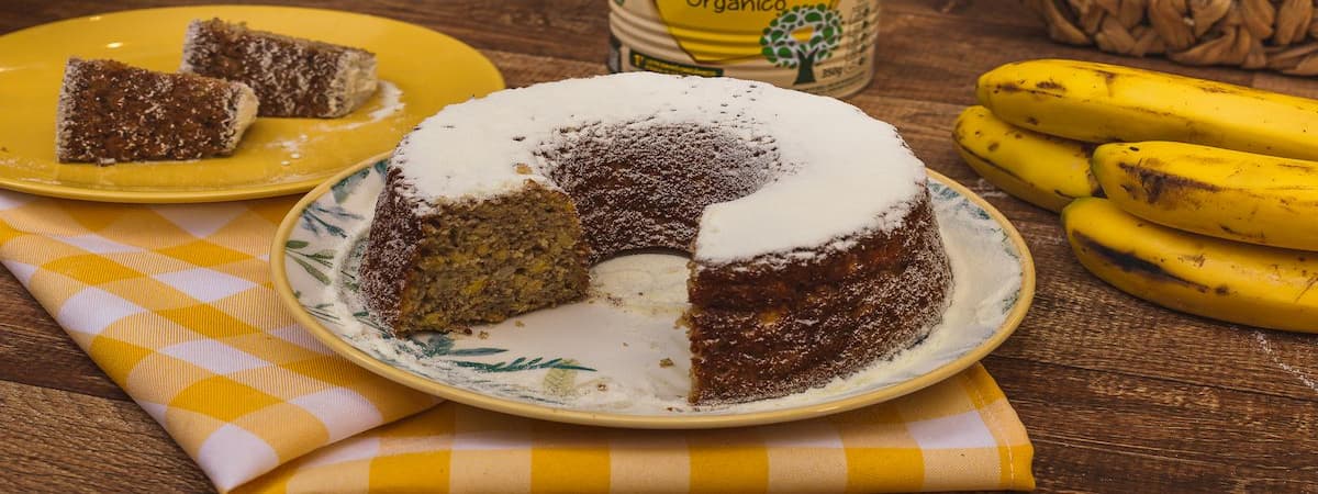Capa Bolo de Banana Orgânica, Ninho e Aveia