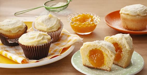 Cupcake de Leite Ninho com Recheio de Manga