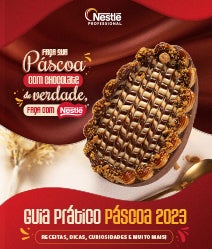 Imagem de um ovo de páscoa de colher com o título Guia Prático Páscoa 2023