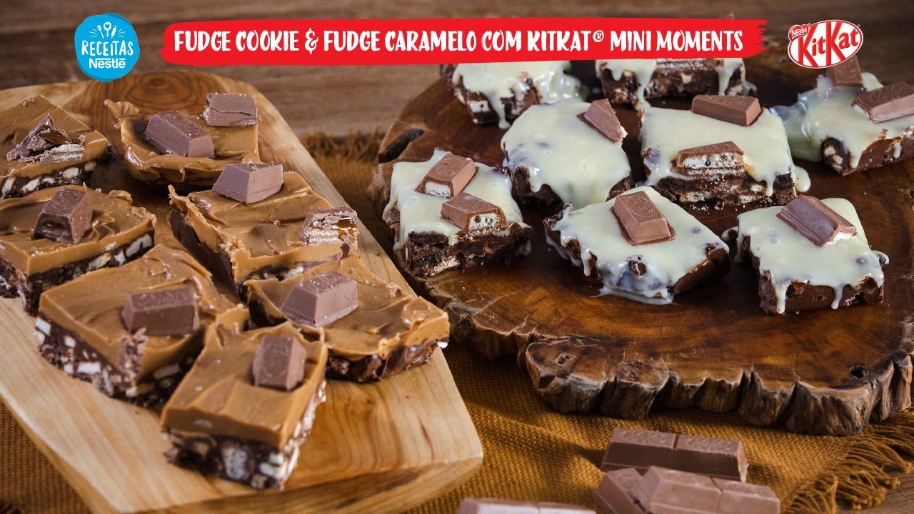 RECEITAS EM DOBRO Fudge Bar Caramelo e Fudge Bar Cookie com KITKAT