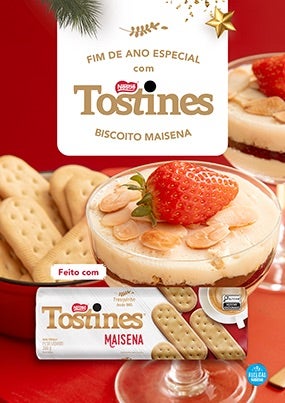 Foto de uma receita nossa com a frase: Fim de Ano Especial com Tostines!