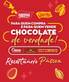 Recipe Capa de um livro digital em vermelho, com o título Para Quem Compra e Para Quem Vende Chocolate de Verdade, com logos Card Image