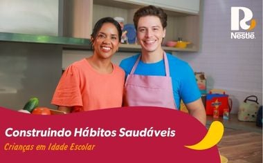 Fotografia de duas pessoas e os logos das marcas.