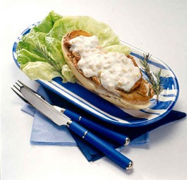 Sanduíche de lombo com creme de milho