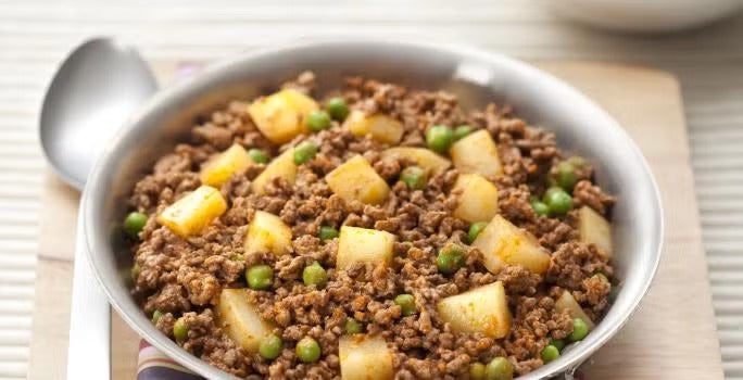 Prato com carne moida e batata