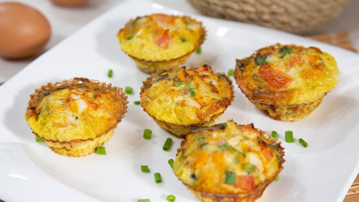 Bolinho de omelete com legumes