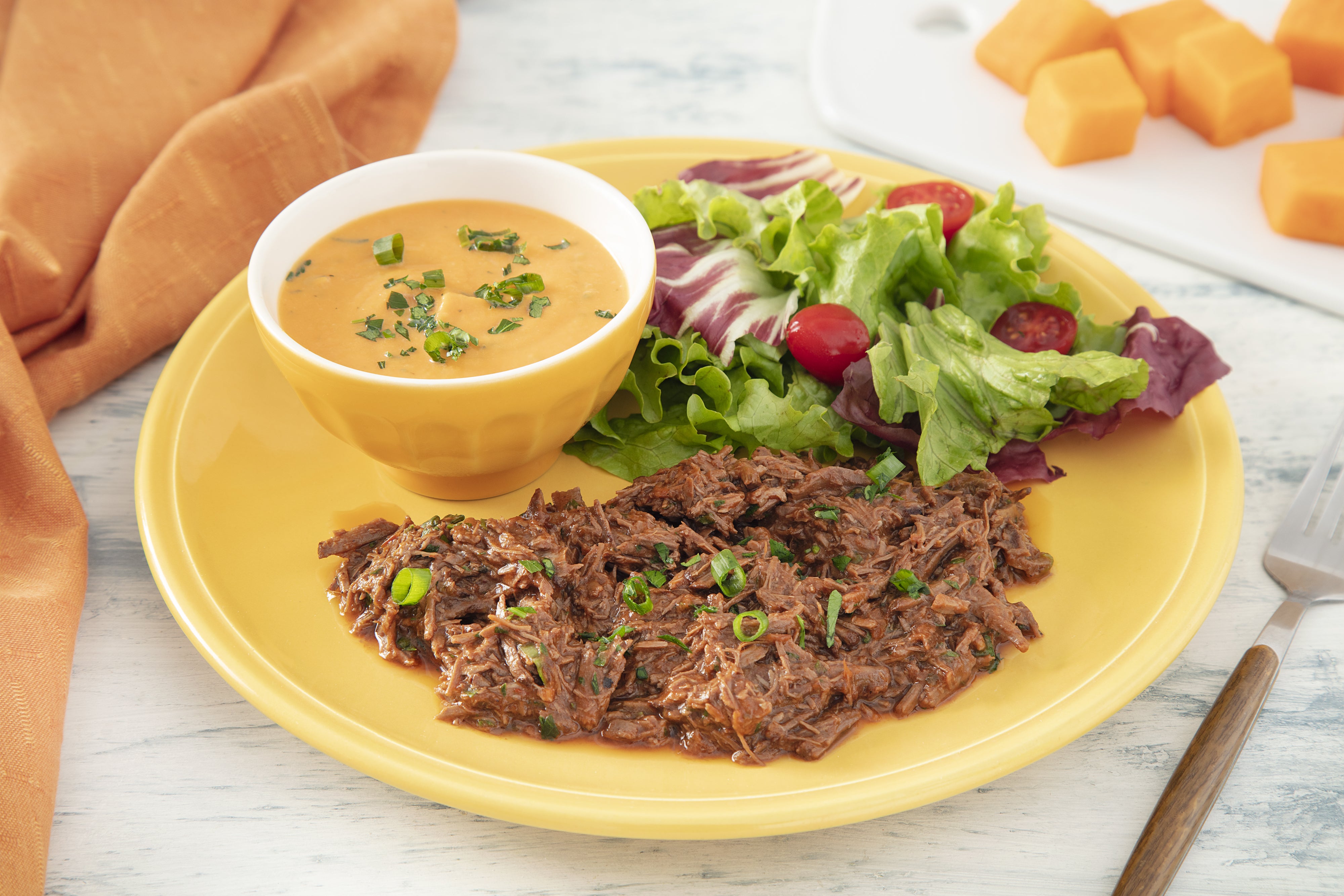 Receita de Purê de Abóbora com Carne Desfiada