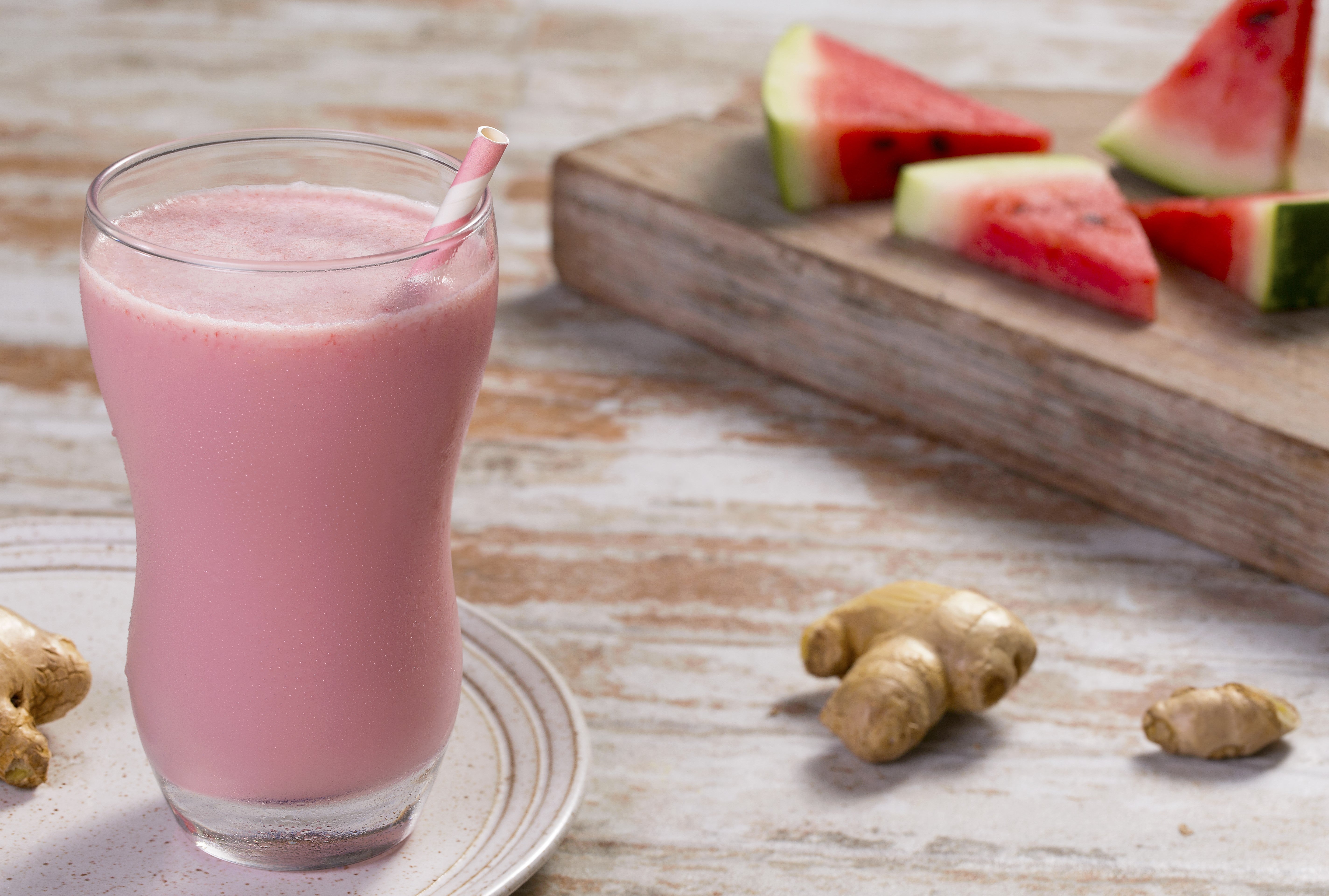 Smoothie de Vanilla com Melancia e Gengibre