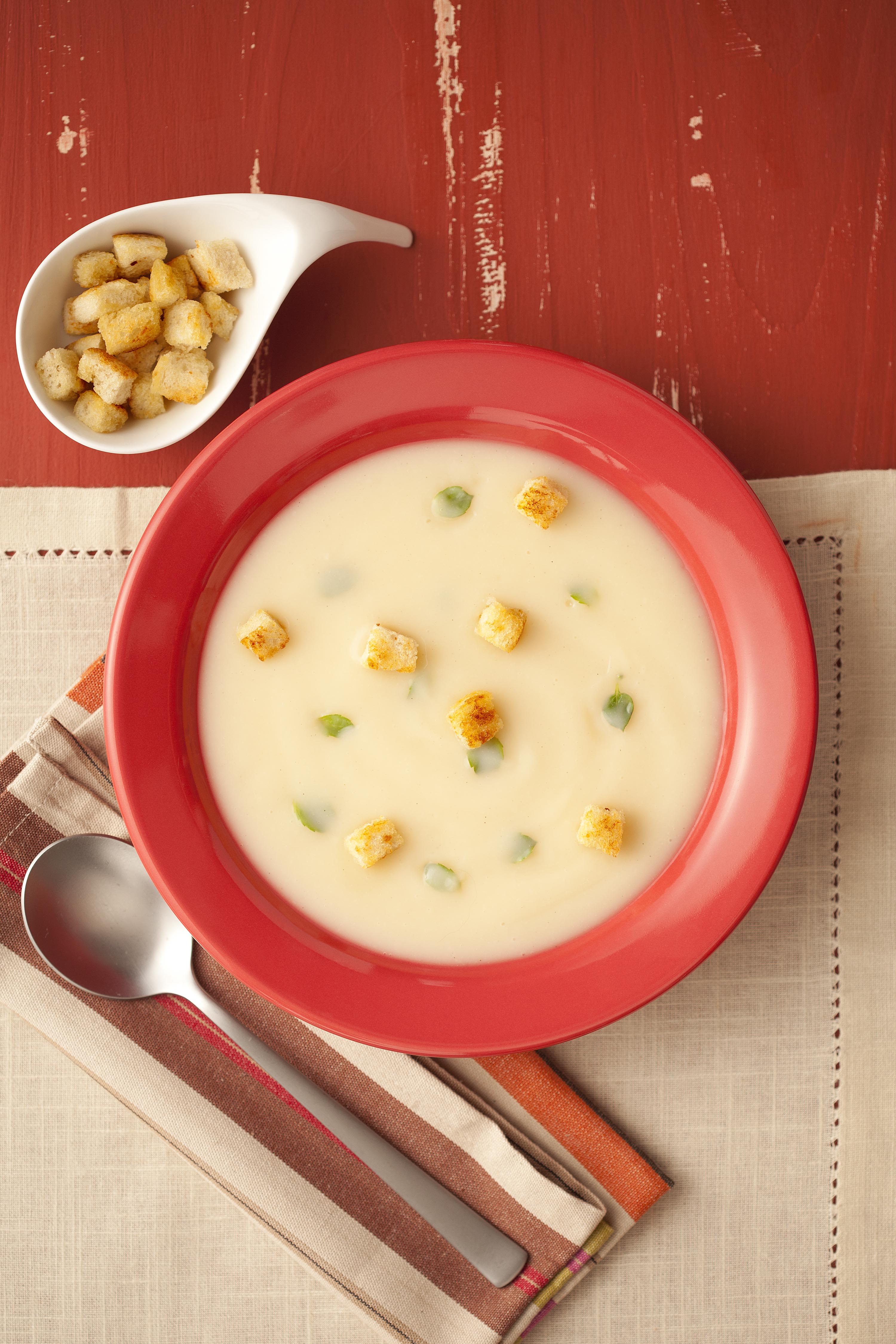 Creme de Queijo com Manjericão e Croutons
