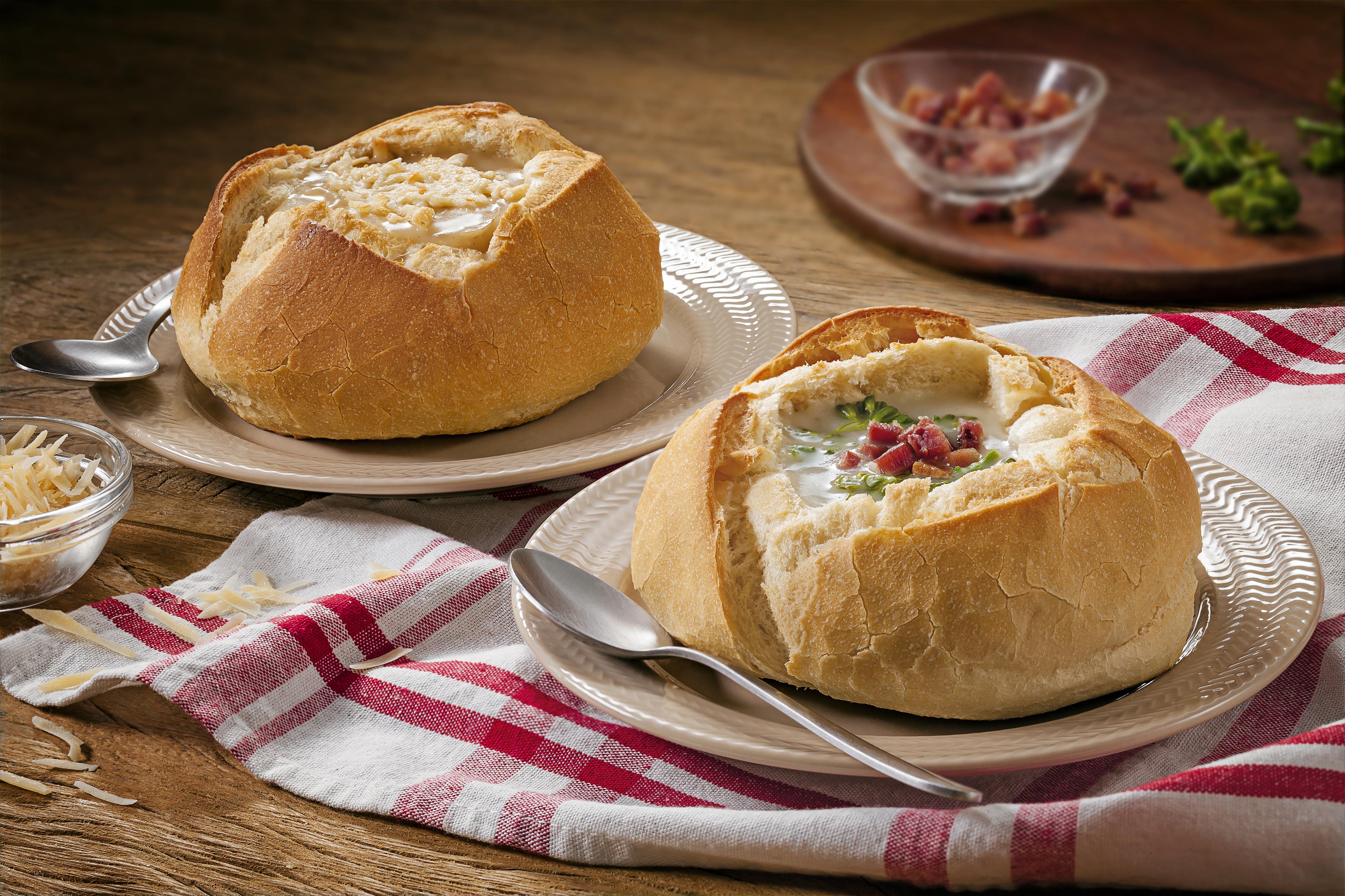 Sopa Creme de Queijo no Pão Italiano