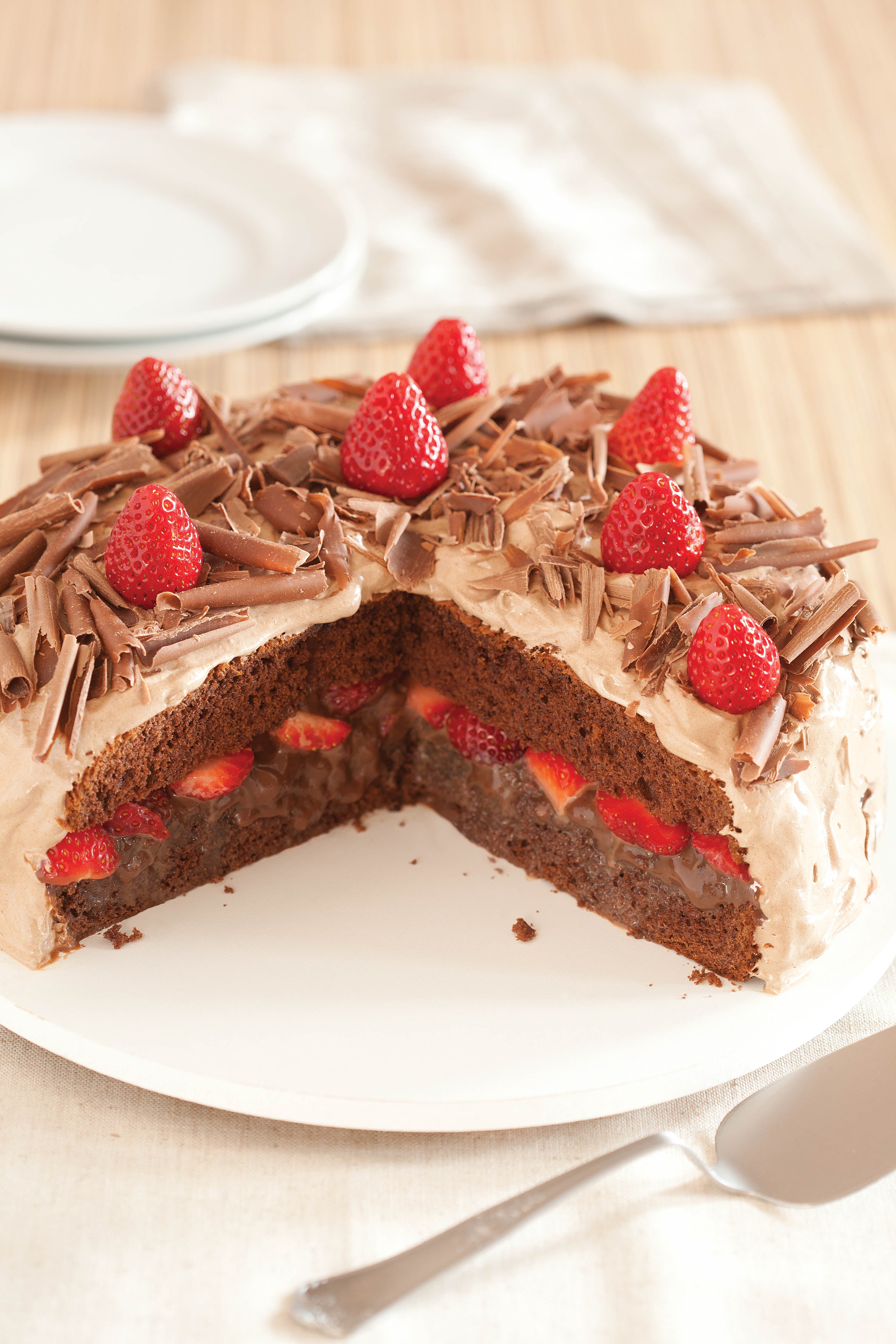 Bolo de Brigadeiro e Morangos