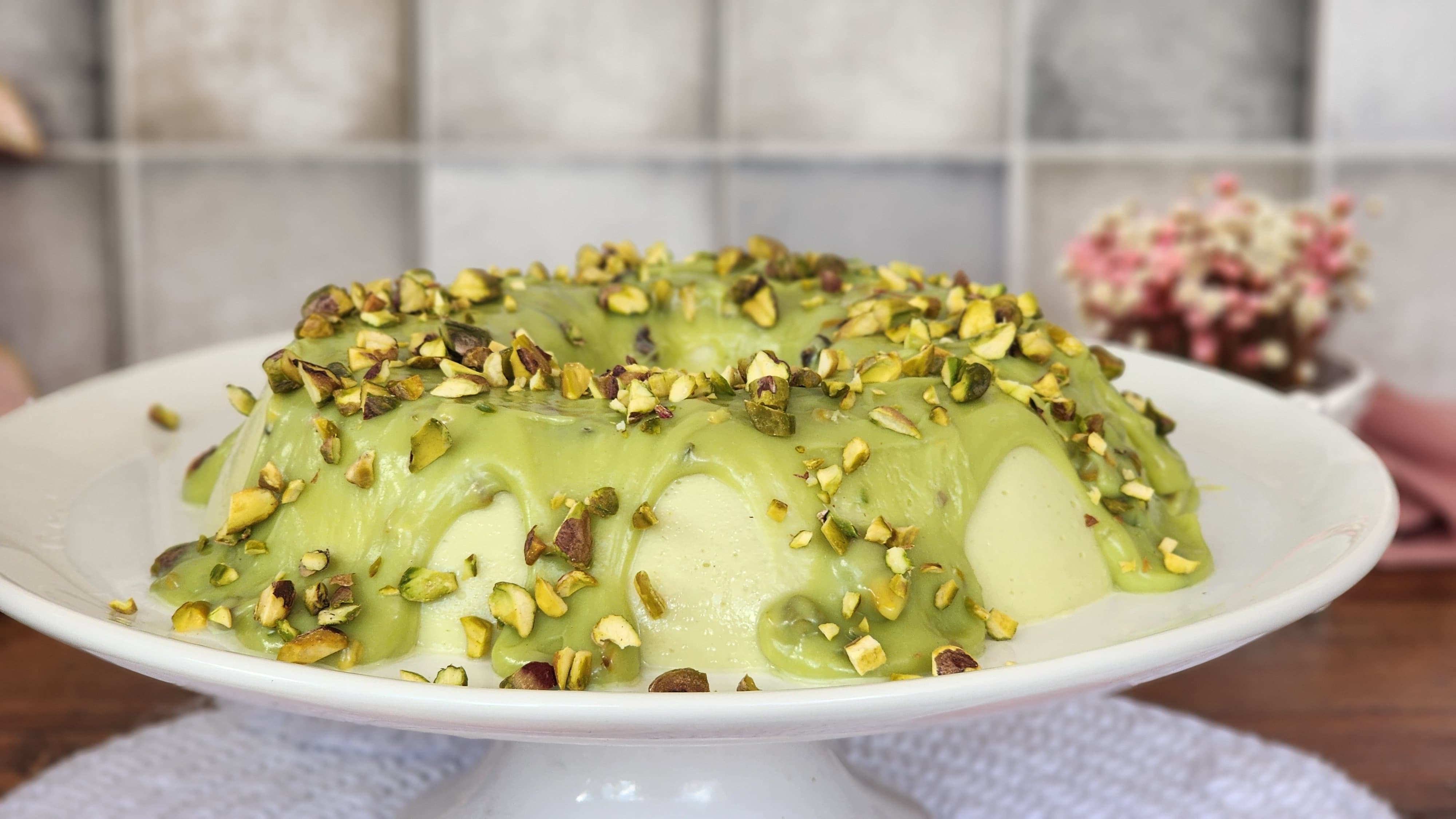 Receita de Pudim de Pistache