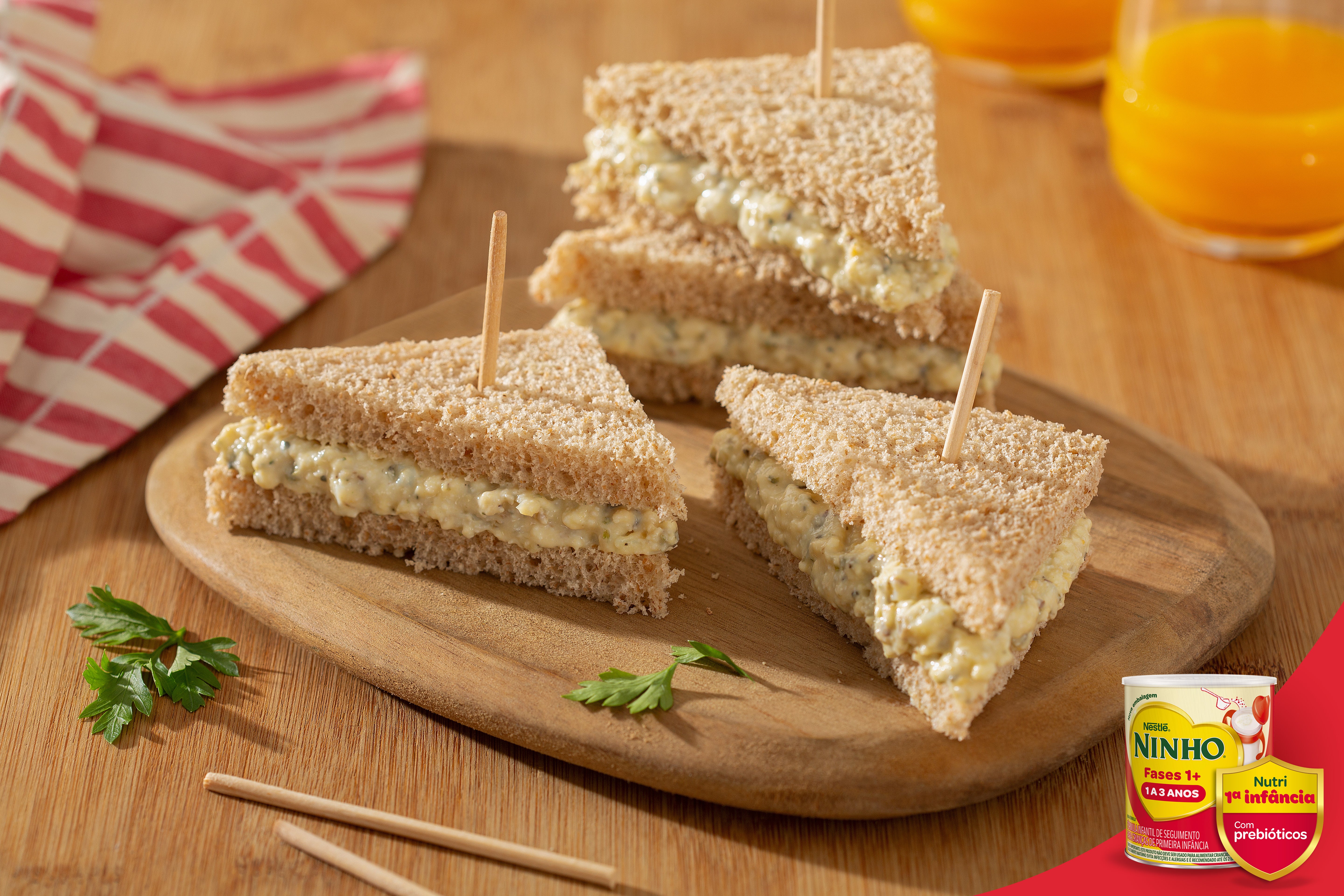 Receita de Sanduichinho de Ovos Cremosos com Ninho Fases 1+