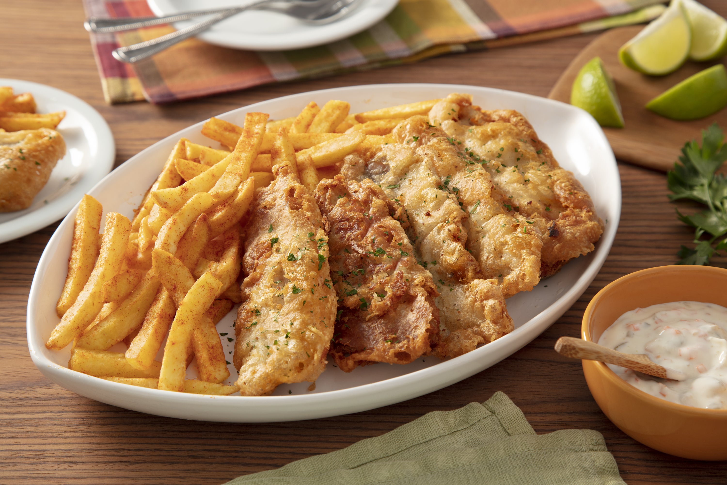 Peixe e Fritas Inglês (Fish and Chips)