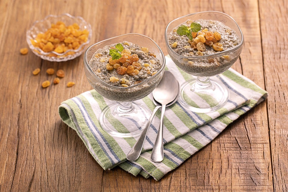 Pudim de Chia com Uva Passa