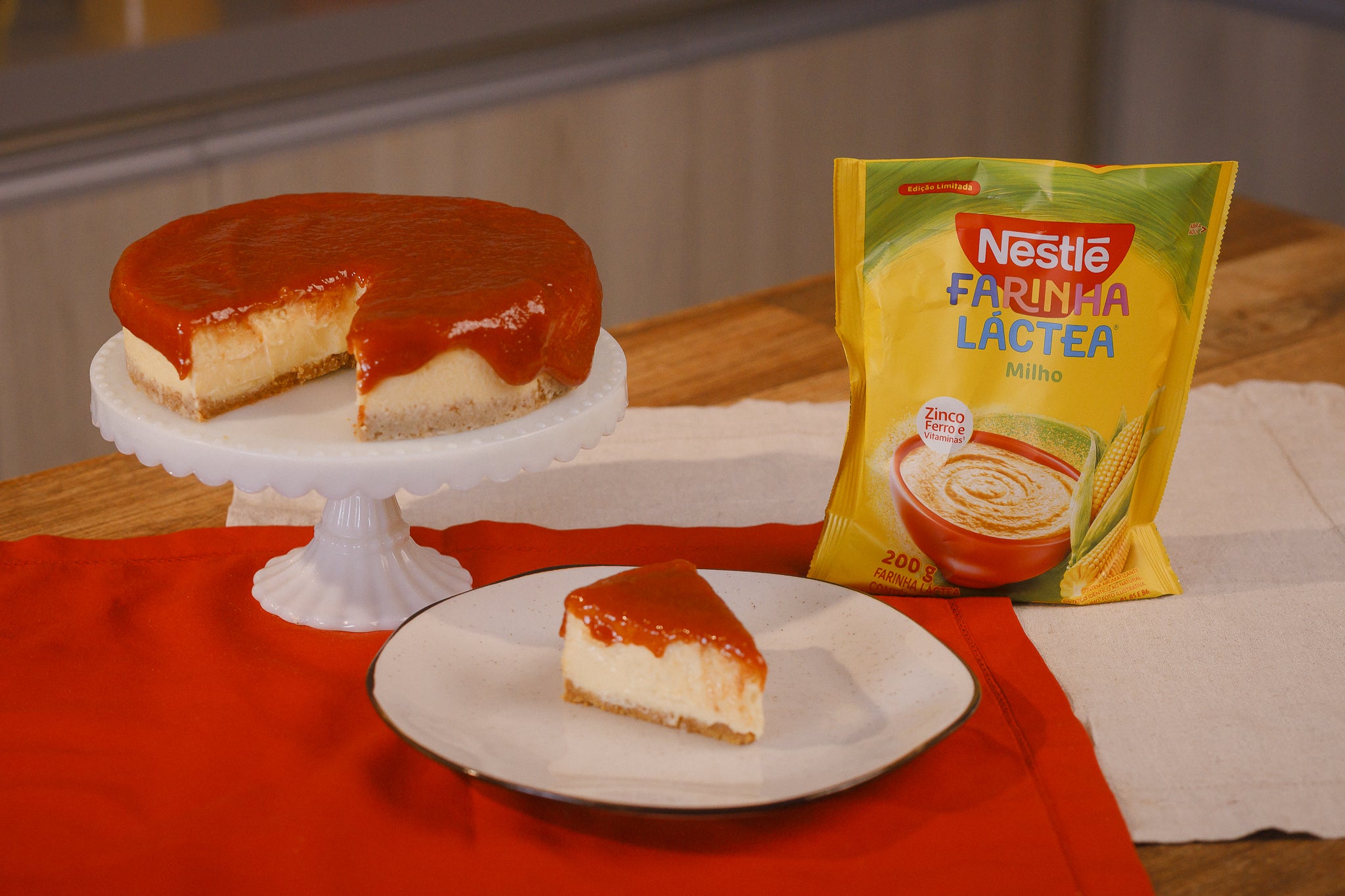 Receita de Cheesecake de Milho com Farinha Láctea Milho